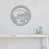 Joycorners Personalized Family Name Outdoor Mountain Deer Scene with Established Date Round Metal Sign LM0110