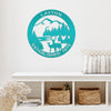 Joycorners Personalized Family Name Outdoor Mountain Deer Scene with Established Date Round Metal Sign LM0110