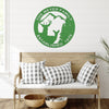 Joycorners Personalized Family Name Outdoor Deer Scene with Established Date Round Metal Sign-Deer Cabin Metal Sign -Deer themed Wall Decor LM0110