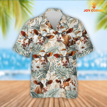 Joy Corners Funny Dexter Tropical Leaf Pattern Hawaiian Shirt