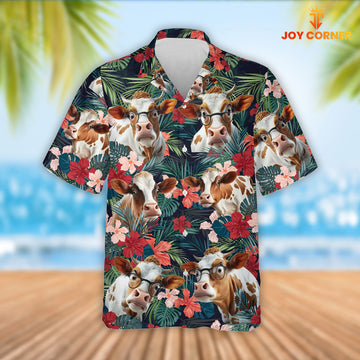 Joy Corners Funny Dexter Red Tropical Flowers Hawaiian Shirt