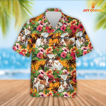 Joy Corners Funny Dexter Cattle 3D Hawaiian Flower Shirt