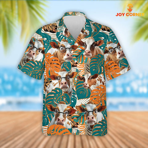 Joy Corners Funny Dexter Cattle 3D Hawaiian Flower Shirt