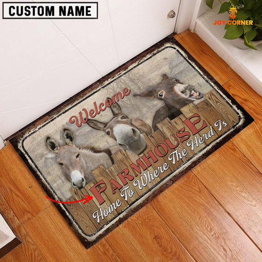 Joycorners Donkey Personalized - Welcome  Doormat