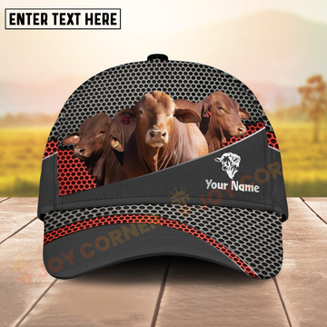Joycorners Hereford Beef Cattle Farm Mesh Cap Personalized Name All Over Print Cap