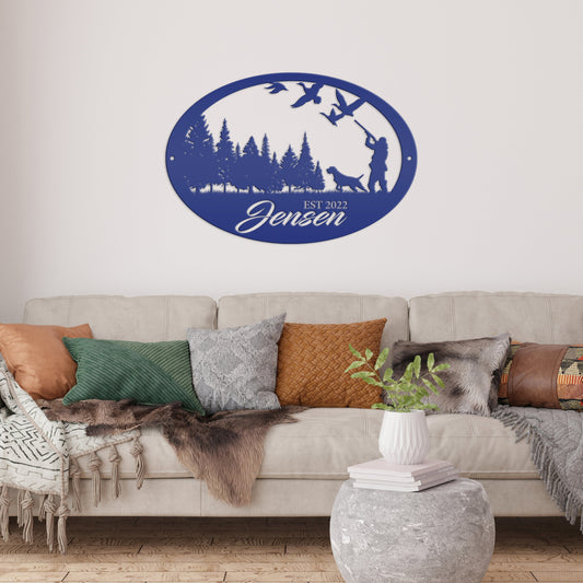 Joycorners Personalized Duck Hunting Metal Sign, Fathers Day, Duck Hunter Gift, Hunting Gift, Duck Hunting Scene Sign & Decor LM0110
