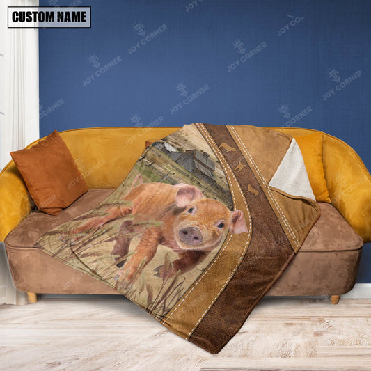 Joycorners Personalized Name Duroc Pig Brownie Background Blanket