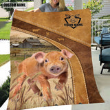 Joycorners Personalized Name Duroc Pig Brownie Background Blanket