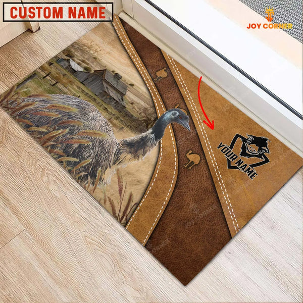 Joycorners Emu Personalized - Welcome Brown Doormat