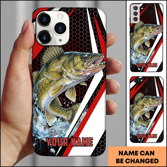 Joycorners Walleye Jumping Red Splash Personalized Phone Case