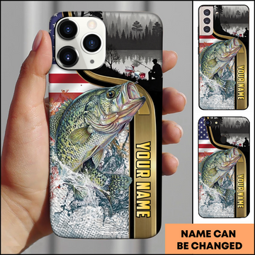 Joycorners American Flag Crappie Fishing Personalized Phone Case