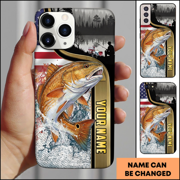 Joycorners American Flag Redfish Fishing Personalized Phone Case