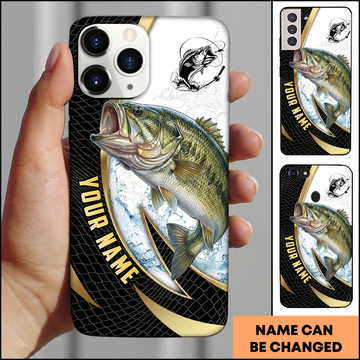 Joycorners Bass Fishing Black Gold Personalized Phone Case