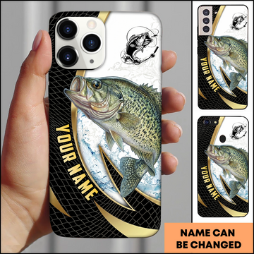 Joycorners Crappie Fishing Black Gold Personalized Phone Case