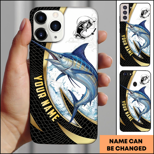 Joycorners Marlin Fishing Black Gold Personalized Phone Case