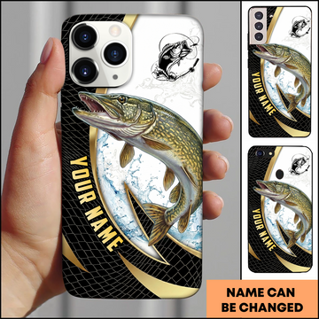 Joycorners Pike Fishing Black Gold Personalized Phone Case
