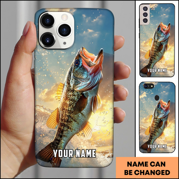 Joycorners Jumping Bass Sunset Fishing Personalized Phone Case