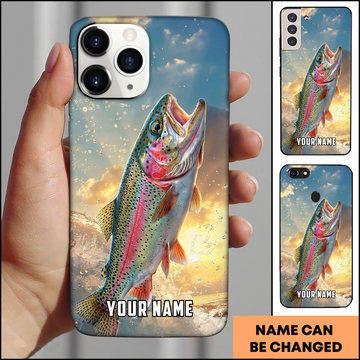 Joycorners Jumping Trout Sunset Fishing Personalized Phone Case