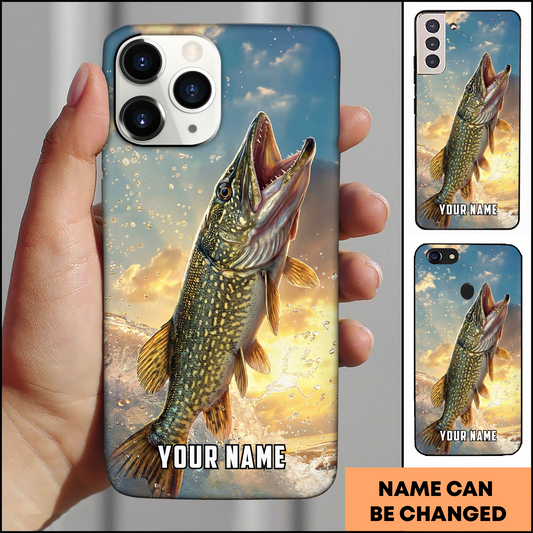 Joycorners Jumping Pike Sunset Fishing Personalized Phone Case