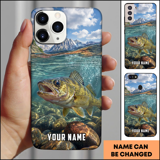Joycorners Mountain River Walleye Personalized Phone Case