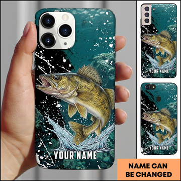Joycorners Trophy Walleye Splash Personalized Phone Case