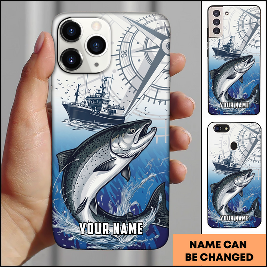 Joycorners Nautical Compass Chinook Fishing Personalized Phone Case