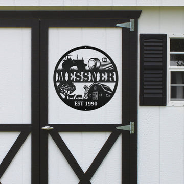 Joycorners Personalized Farm Scene Sign, Farm Scene Wall Decor, Farm Wall Art, Farmhouse Decor, Gift for Farmer, Fathers Day Gift LM0110