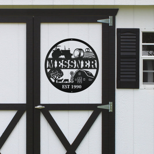 Joycorners Personalized Farm Scene Sign, Farm Scene Wall Decor, Farm Wall Art, Farmhouse Decor, Gift for Farmer, Fathers Day Gift LM0110