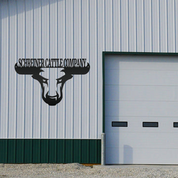 Joycorners Personalized Bull Metal Sign, Bull Wall Decor, Bull Wall Art, Bull Ranch Sign, Bull Sign for Ranch, Bull Farmhouse Wall Decor LM0110