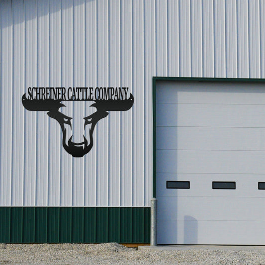 Joycorners Personalized Bull Metal Sign, Bull Wall Decor, Bull Wall Art, Bull Ranch Sign, Bull Sign for Ranch, Bull Farmhouse Wall Decor LM0110