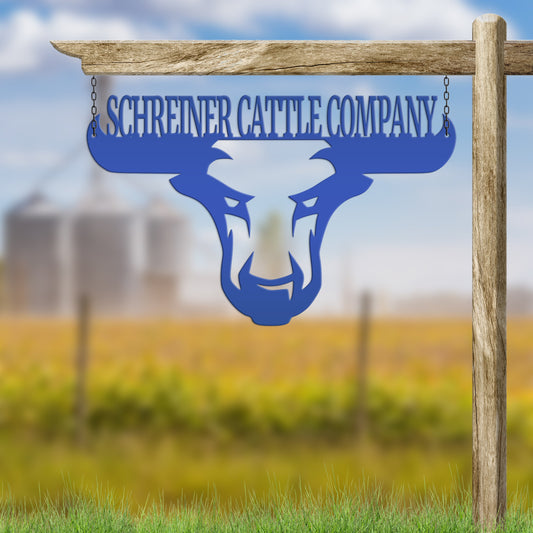 Joycorners Personalized Bull Metal Sign, Bull Wall Decor, Bull Wall Art, Bull Ranch Sign, Bull Sign for Ranch, Bull Farmhouse Wall Decor LM0110