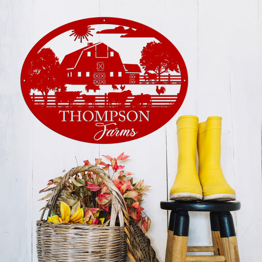 Joycorners Personalized Farm Name and Farm Animals Oval Sign , Farm Wall Decor & Wall Art, Farmhouse Decor , Family Farm Wall Home Decor, Fathers Day, Gift for a Farmer, Farm Lovers LM0110