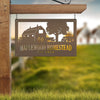 Joycorners Custom Farm Metal Sign - Personalized Farmhouse Decor - Rustic Entryway Art - Charming Laser Cut Farming Signs - Cute Homestead Wall Hanging LM0110