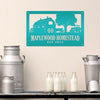 Joycorners Custom Farm Metal Sign - Personalized Farmhouse Decor - Rustic Entryway Art - Charming Laser Cut Farming Signs - Cute Homestead Wall Hanging LM0110