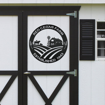 Joycorners Farm Name Custom Metal Sign, Farmhouse Wall Decor & Art, Farm Decor & Signs, Farm Scene Custom Metal Sign LM0110