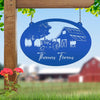 Joycorners Personalized Antique Tractor and Barn Farm Scene Metal Sign, Farmhouse-Family Farm Sign-Personalized Farm Sign LM0110