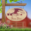 Joycorners Personalized Antique Tractor and Barn Farm Scene Metal Sign, Farmhouse-Family Farm Sign-Personalized Farm Sign LM0110