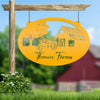 Joycorners Personalized Antique Tractor and Barn Farm Scene Metal Sign, Farmhouse-Family Farm Sign-Personalized Farm Sign LM0110