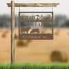 Joycorners Personalized Square Farm Animal Scene Wall Decor, Farm Wall Art, Farm Decor for the Wall, Farmhouse Decor, Cow Farm Scene Metal Sign, Family Farm Sign LM0110