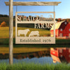 Joycorners Personalized Square Farm Animal Scene Wall Decor, Farm Wall Art, Farm Decor for the Wall, Farmhouse Decor, Cow Farm Scene Metal Sign, Family Farm Sign LM0110