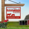Joycorners Personalized Square Farm Animal Scene Wall Decor, Farm Wall Art, Farm Decor for the Wall, Farmhouse Decor, Cow Farm Scene Metal Sign, Family Farm Sign LM0110