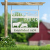 Joycorners Personalized Square Farm Animal Scene Wall Decor, Farm Wall Art, Farm Decor for the Wall, Farmhouse Decor, Cow Farm Scene Metal Sign, Family Farm Sign LM0110