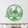 Joycorners Personalized Lake Fishing Scene Metal Sign - Indoor Outdoor - Fishing Theme Decor LM0110