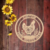Joycorners Metal Chicken Sign with Floral Design - Unique Personalized Farm Decor - Charming Custom Chicken Coop Plaque - Rustic Farmhouse Wall Hanging LM0110
