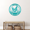 Joycorners Metal Chicken Sign with Floral Design - Unique Personalized Farm Decor - Charming Custom Chicken Coop Plaque - Rustic Farmhouse Wall Hanging LM0110