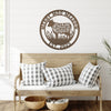 Joycorners Custom Floral Cow Garden Decor - Personalized Metal Yard Stake - Unique Farmhouse Decor - Rustic Country Signs - Flower Farm Animal Wall Art LM0110