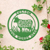 Joycorners Custom Floral Cow Garden Decor - Personalized Metal Yard Stake - Unique Farmhouse Decor - Rustic Country Signs - Flower Farm Animal Wall Art LM0110