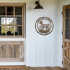 Joycorners Floral Goat Farmhouse Decor - Personalized Outdoor Metal Sign - Rustic Wall Hanging - Cute Homestead Animal Wall Art - Unique Farmer Gift LM0110