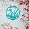 Joycorners Floral Goat Farmhouse Decor - Personalized Outdoor Metal Sign - Rustic Wall Hanging - Cute Homestead Animal Wall Art - Unique Farmer Gift LM0110