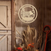 Joycorners Floral Pig Metal Farm Sign - Rustic Farmhouse Decor - Custom Wall Hangings - Personalized Farmers Gift - Charming Outdoor Front Porch Decor LM0110